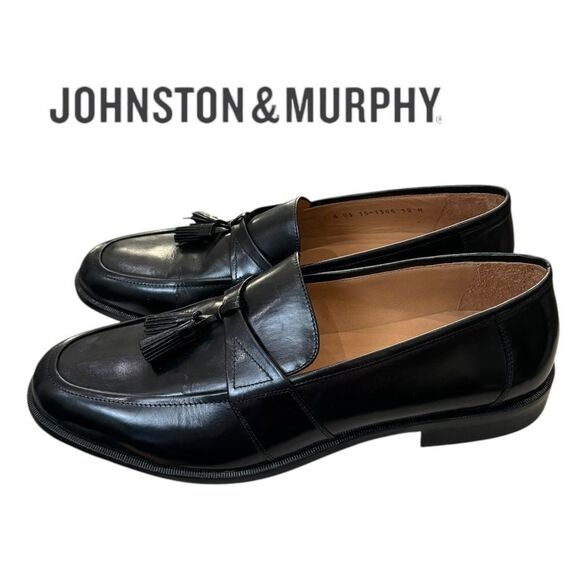 New Johnston & Murphy Men\'s Horner Black Leather Slip-on Loafers Dress Shoes 12 main image 7